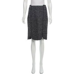 Proenza Schouler Black & Gray Tweed Wool Pencil Skirt, Sz 6 (US) 10 (UK)